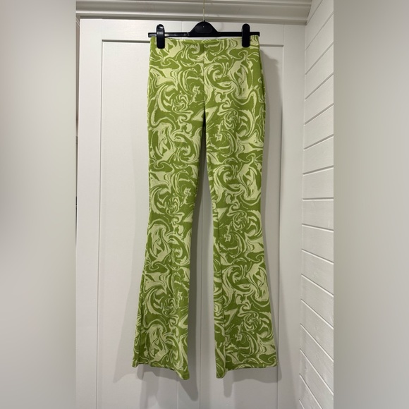 Zara Pants - Zara Funky Green Swirl Patterned Pants